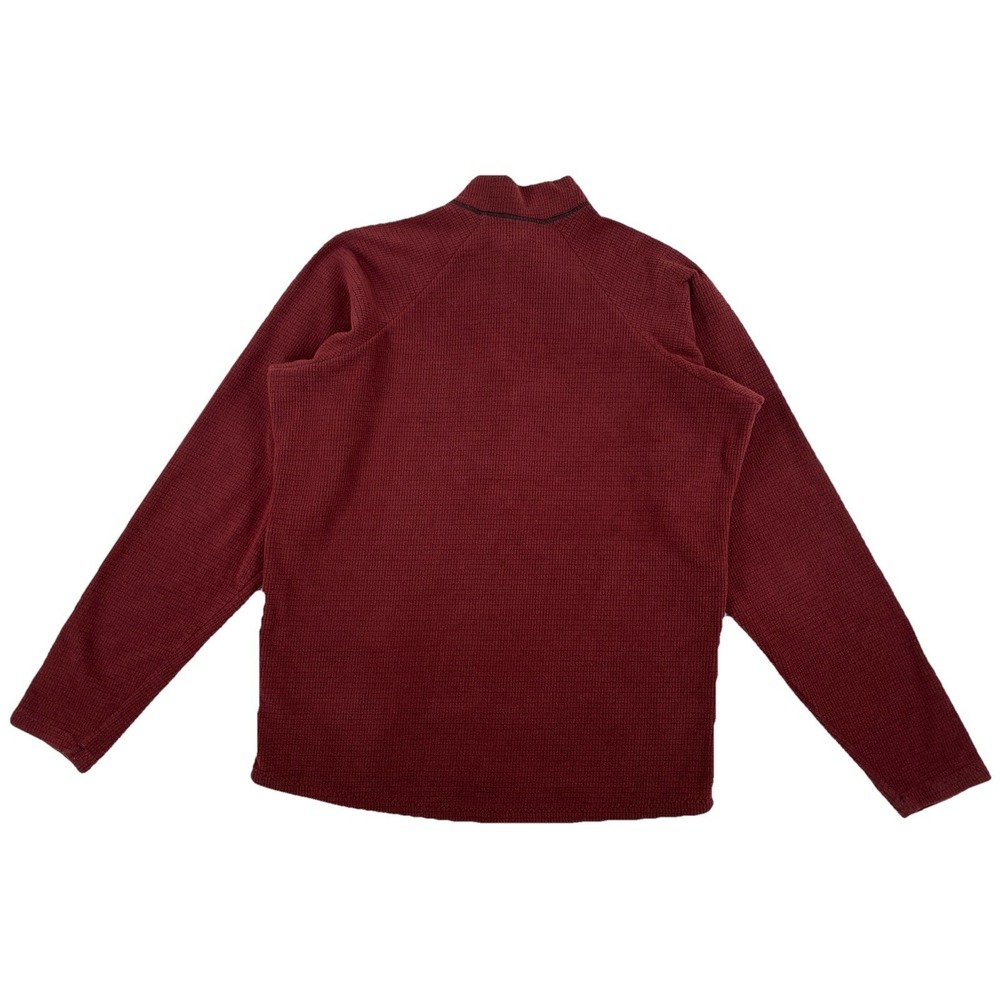 Melanzana Grid Fleece 1/2 Zip Pullover Men's Medium Maroon USA Made - Picture 2 of 6